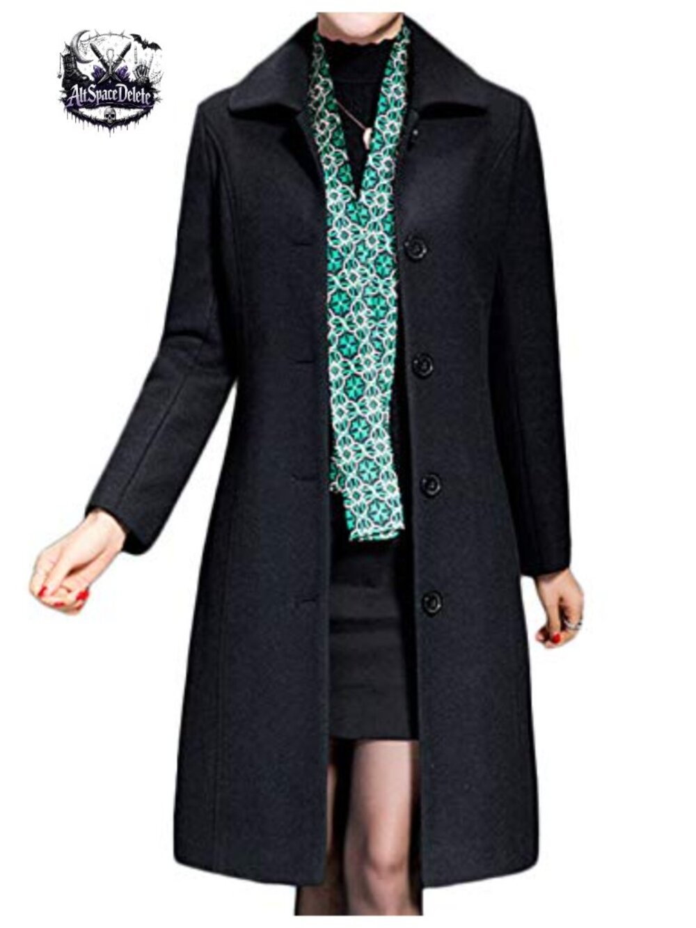 Wool Trench Coat Winter Long Thick Overcoat Button Front Fitted